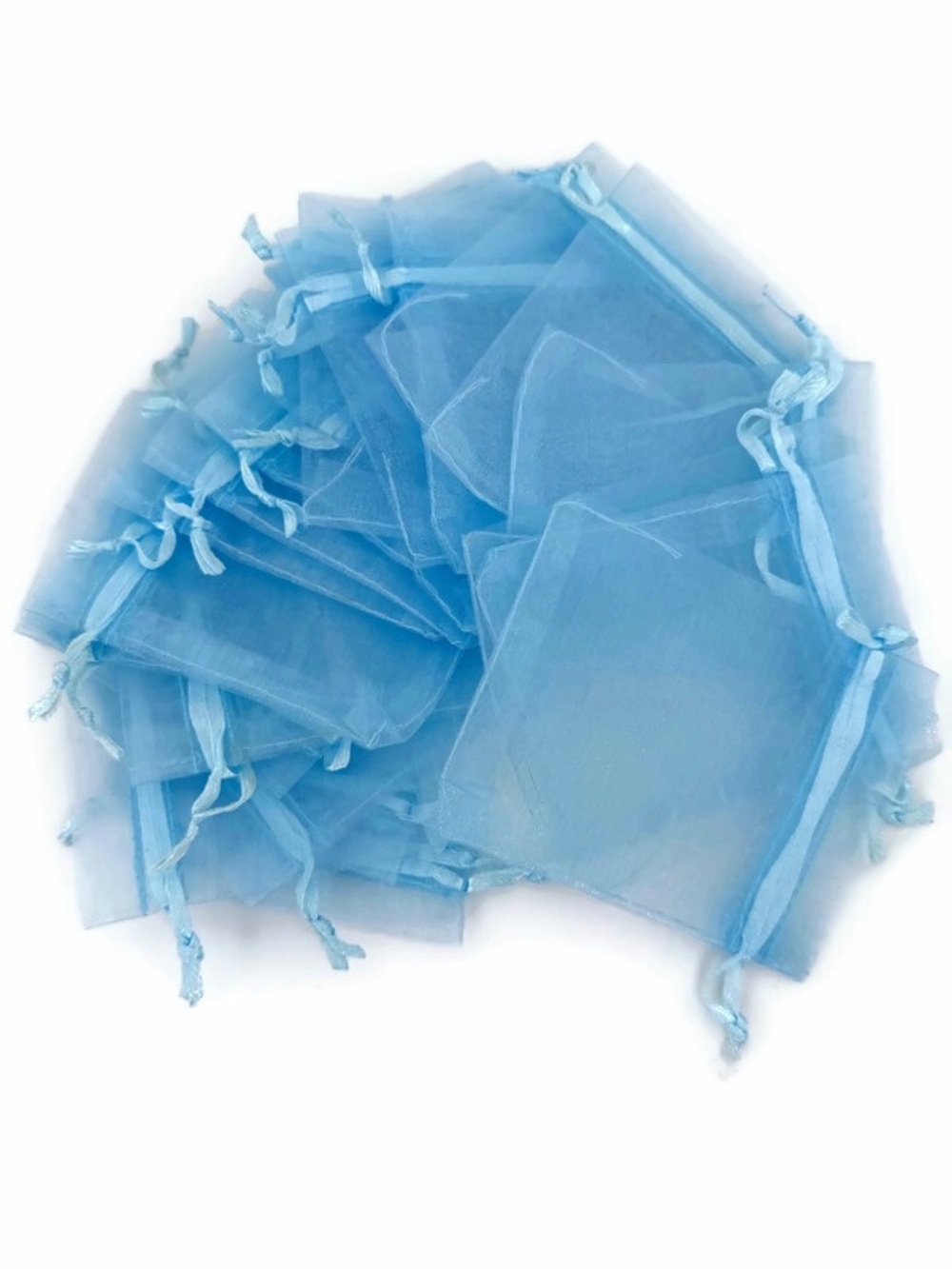 Blue Organza Pouches - Lot of 24